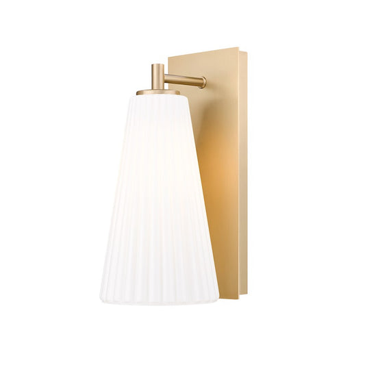 Z-Lite Farrell 1 Light 6" Wall Sconce, Modern Gold/White - 3043-1SS-MGLD