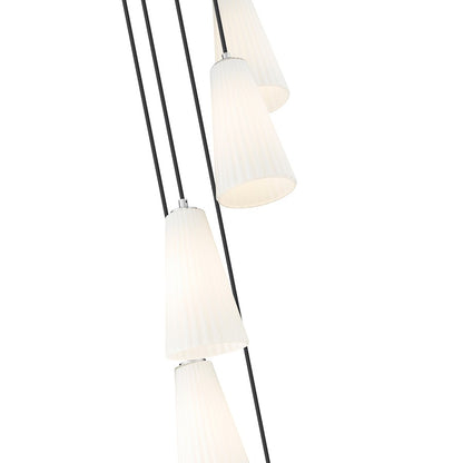 5 Light 11" Chandelier, Brushed Nickel