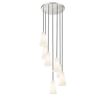 7 Light 11" Chandelier, Brushed Nickel