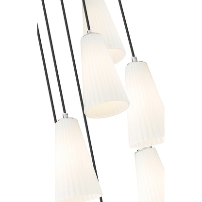 7 Light 11" Chandelier, Brushed Nickel