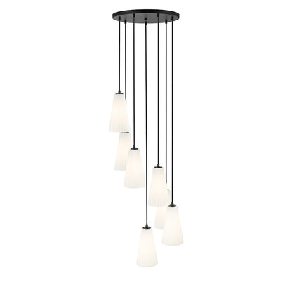 7 Light 11" Chandelier, Matte Black