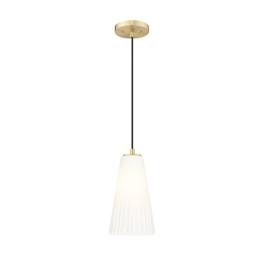 Z-Lite Farrell 1 Light 6" Pendant, Modern Gold/White - 3043P6-MGLD