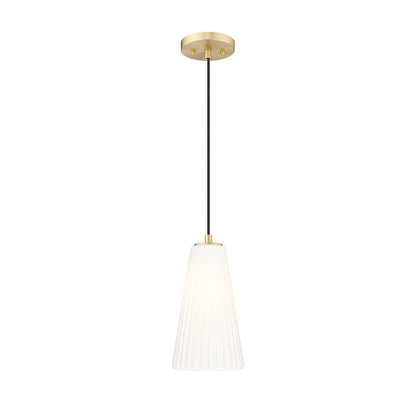 Z-Lite Farrell 1 Light 6" Pendant, Modern Gold/White - 3043P6-MGLD