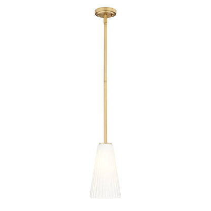 Z-Lite Farrell 1 Light 6" Pendant/Rod, Modern Gold/White - 3043P6-ROD-MGLD