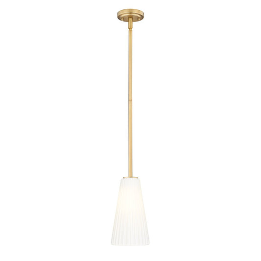 Z-Lite Farrell 1 Light 6" Pendant/Rod, Modern Gold/White - 3043P6-ROD-MGLD