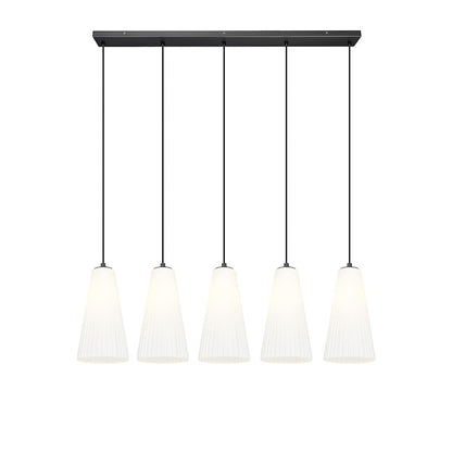 5 Light 7.25" Linear Chandelier, Matte Black