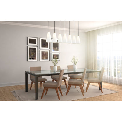 77" Linear Chandelier, Brushed Nickel