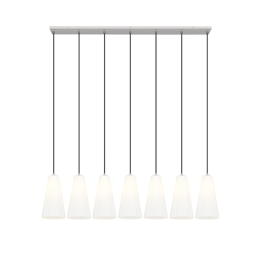 77" Linear Chandelier, Brushed Nickel