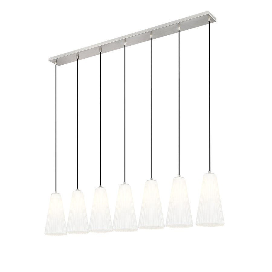 77" Linear Chandelier, Brushed Nickel