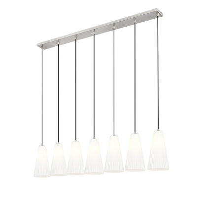 77" Linear Chandelier, Brushed Nickel