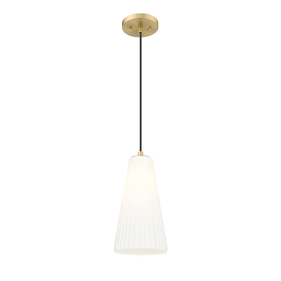 1 Light 7.25" Pendant, Modern Gold