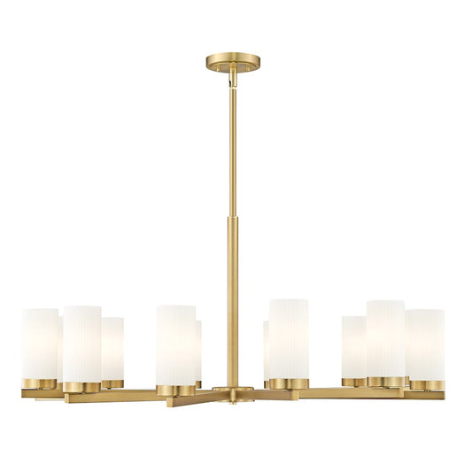 Z-Lite Danica 12 Light 39" Chandelier, Modern Gold/White - 3044-12MGLD