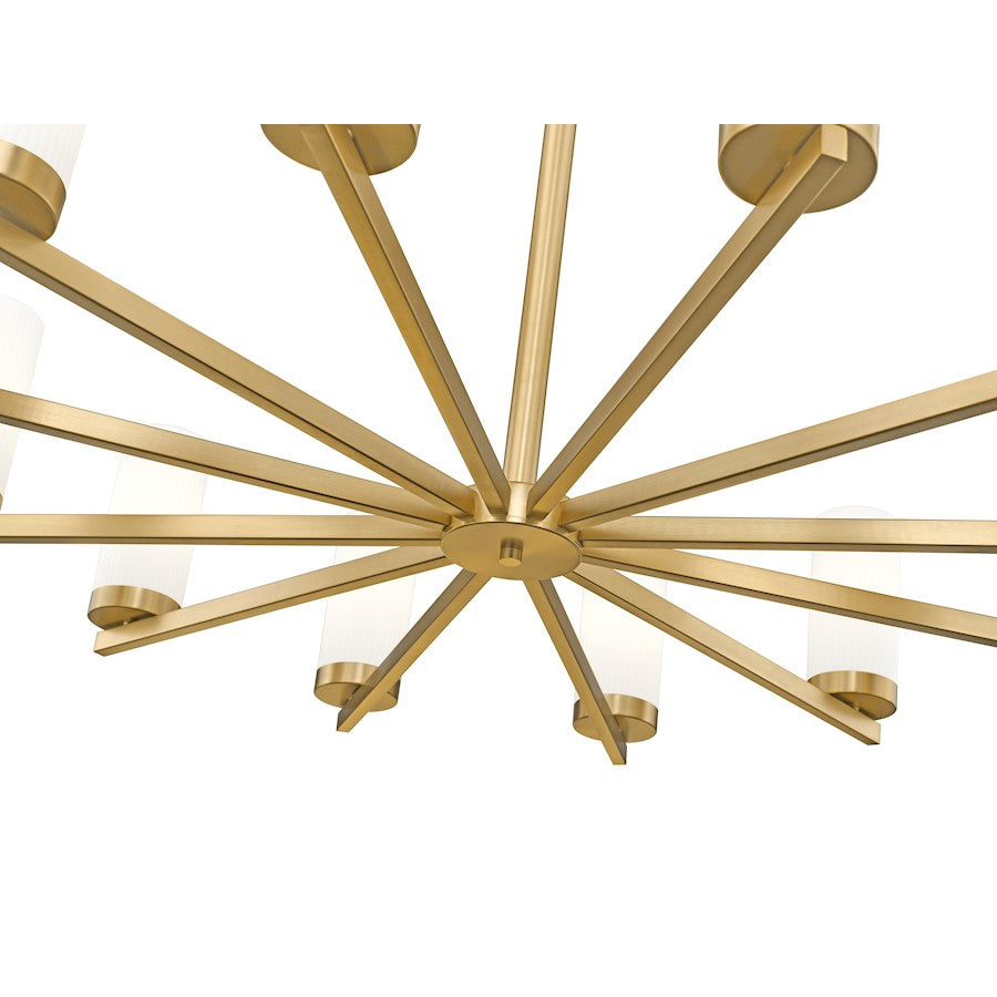 12 Light 39" Chandelier, Modern Gold