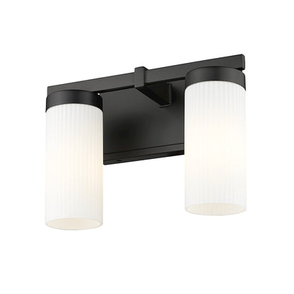 2 Light 11.75" Bathroom Vanity Light, Matte Black