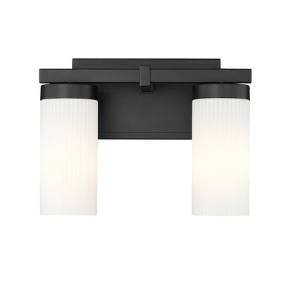 2 Light 11.75" Bathroom Vanity Light, Matte Black