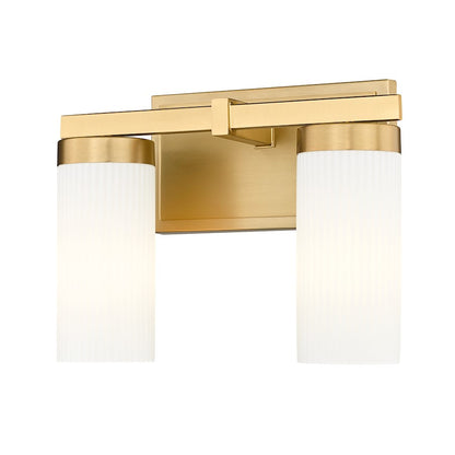 Z-Lite Danica 2 Light 11.75" Vanity, Modern Gold/White - 3044-2V-MGLD