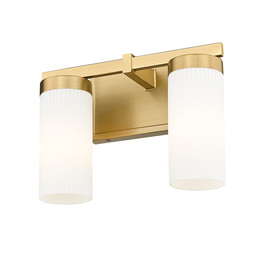 2 Light 11.75" Bathroom Vanity Light, Modern Gold