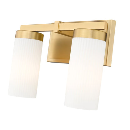 2 Light 11.75" Bathroom Vanity Light, Modern Gold