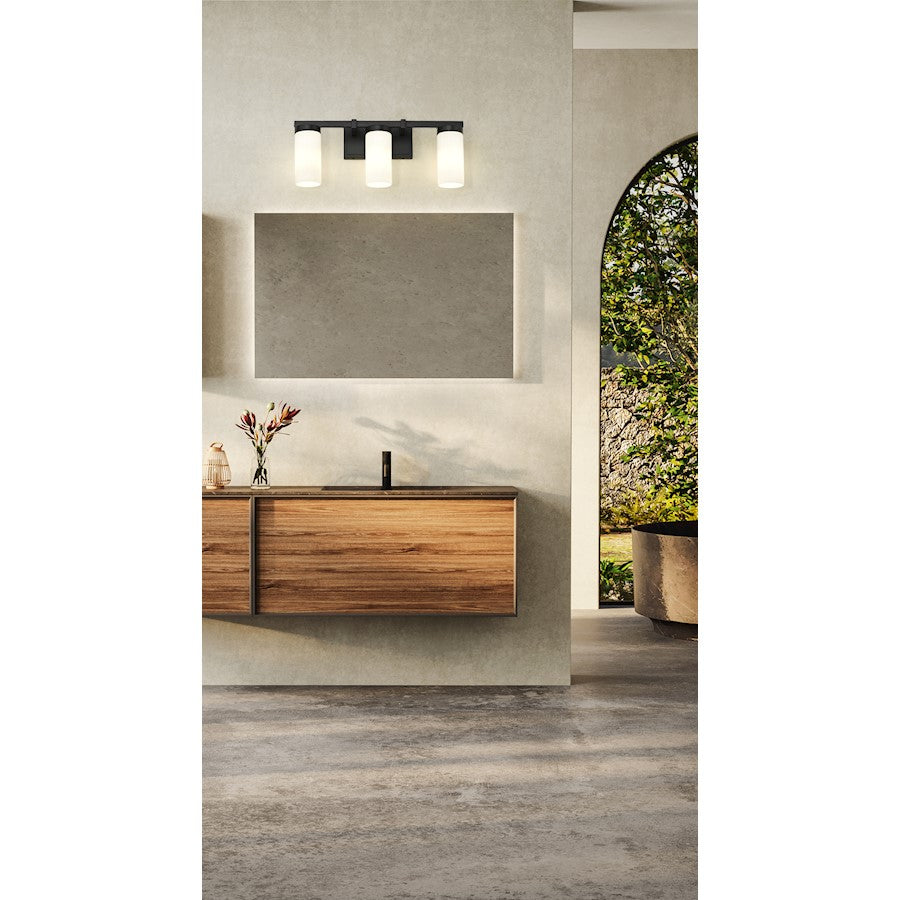 3 Light 20.5" Bathroom Vanity Light, Matte Black