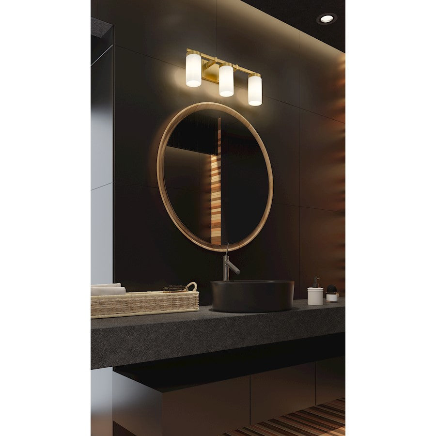 3 Light 20.5" Bathroom Vanity Light, Modern Gold