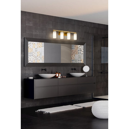 4 Light 29.5" Bathroom Vanity Light, Modern Gold