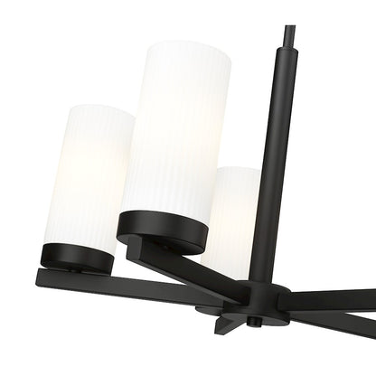 5 Light 19.5" Chandelier, Matte Black