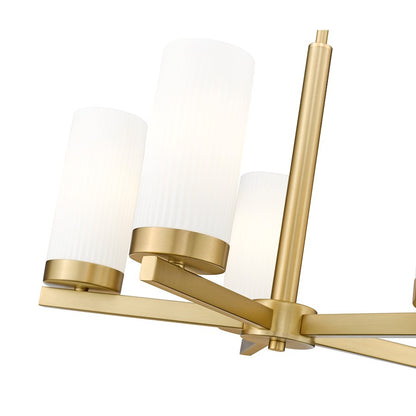 5 Light 19.5" Chandelier, Modern Gold