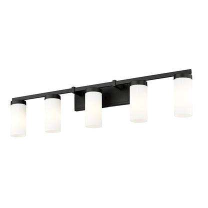 5 Light 38.75" Bathroom Vanity Light, Matte Black