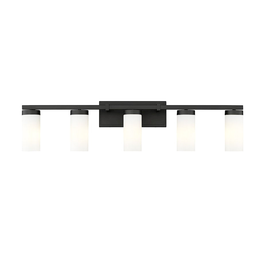 5 Light 38.75" Bathroom Vanity Light, Matte Black