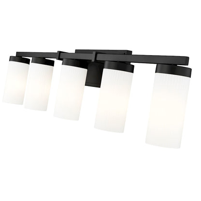 5 Light 38.75" Bathroom Vanity Light, Matte Black