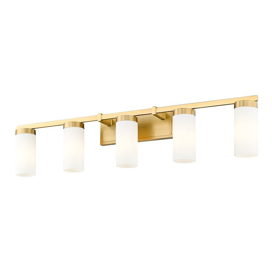 5 Light 38.75" Bathroom Vanity Light, Modern Gold