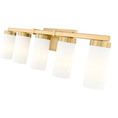 5 Light 38.75" Bathroom Vanity Light, Modern Gold