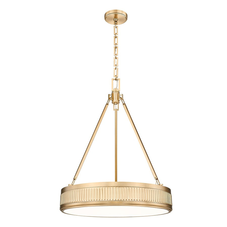 Z-Lite Quinn 3 Light 22" Pendant, Modern Gold/White - 3046P22-MGLD-LED