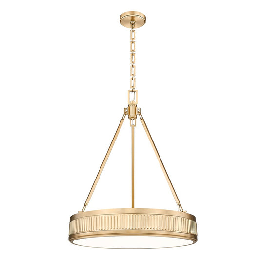 Z-Lite Quinn 3 Light 22" Pendant, Modern Gold/White - 3046P22-MGLD-LED