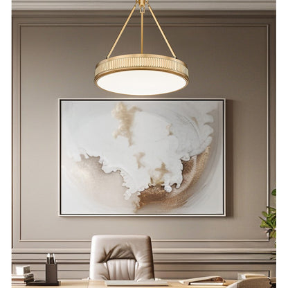 Z-Lite Quinn 3 Light 22" Pendant, Modern Gold/White