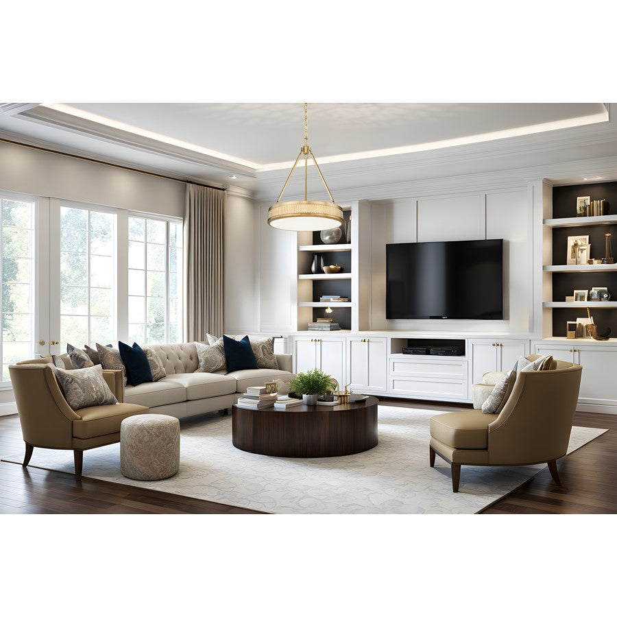 Z-Lite Quinn 3 Light 22" Pendant, Modern Gold/White