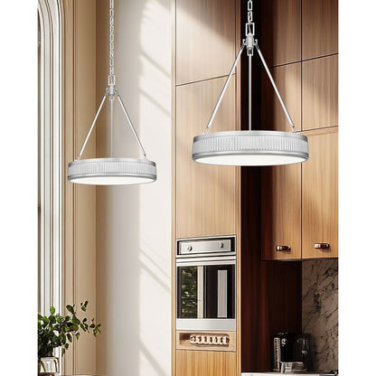 Z-Lite Quinn 3 Light 22" Pendant, Satin Nickel/White