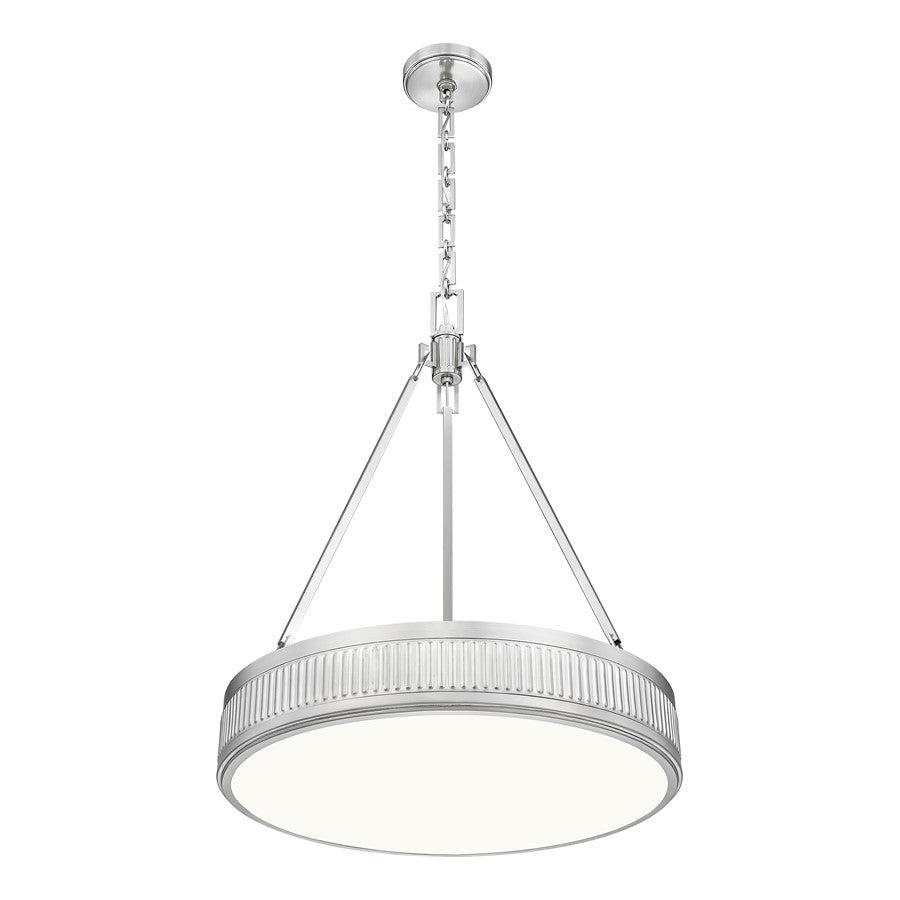 Z-Lite Quinn 3 Light 22" Pendant, Satin Nickel/White