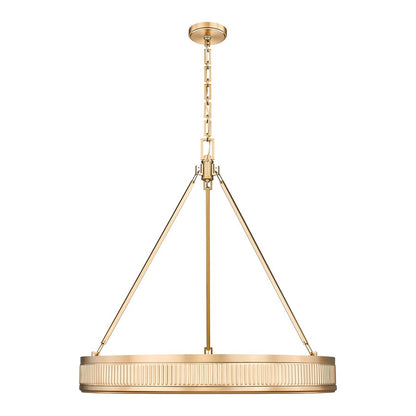 Z-Lite Quinn 3 Light 32" Pendant, Modern Gold/White