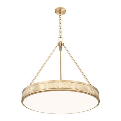 Z-Lite Quinn 3 Light 32" Pendant, Modern Gold/White