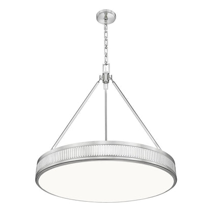 Z-Lite Quinn 3 Light 32" Pendant, Satin Nickel/White