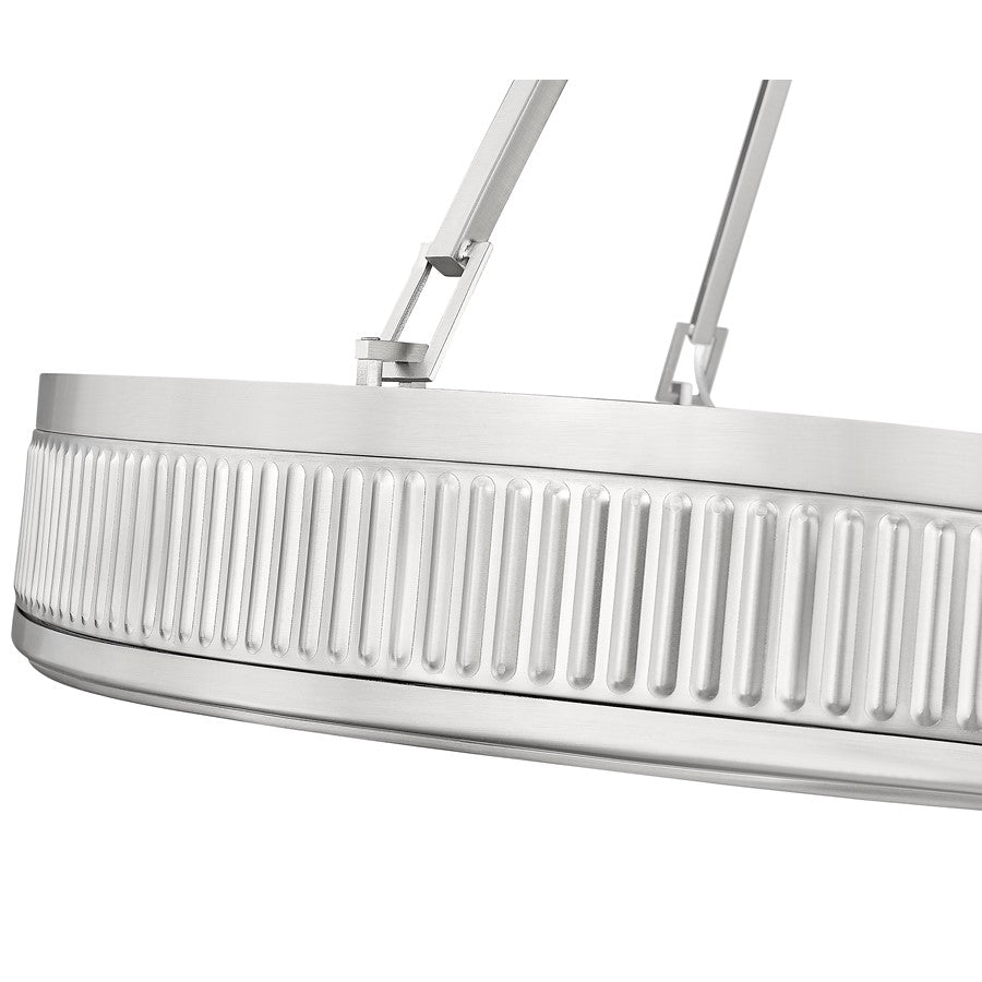 Z-Lite Quinn 3 Light 32" Pendant, Satin Nickel/White