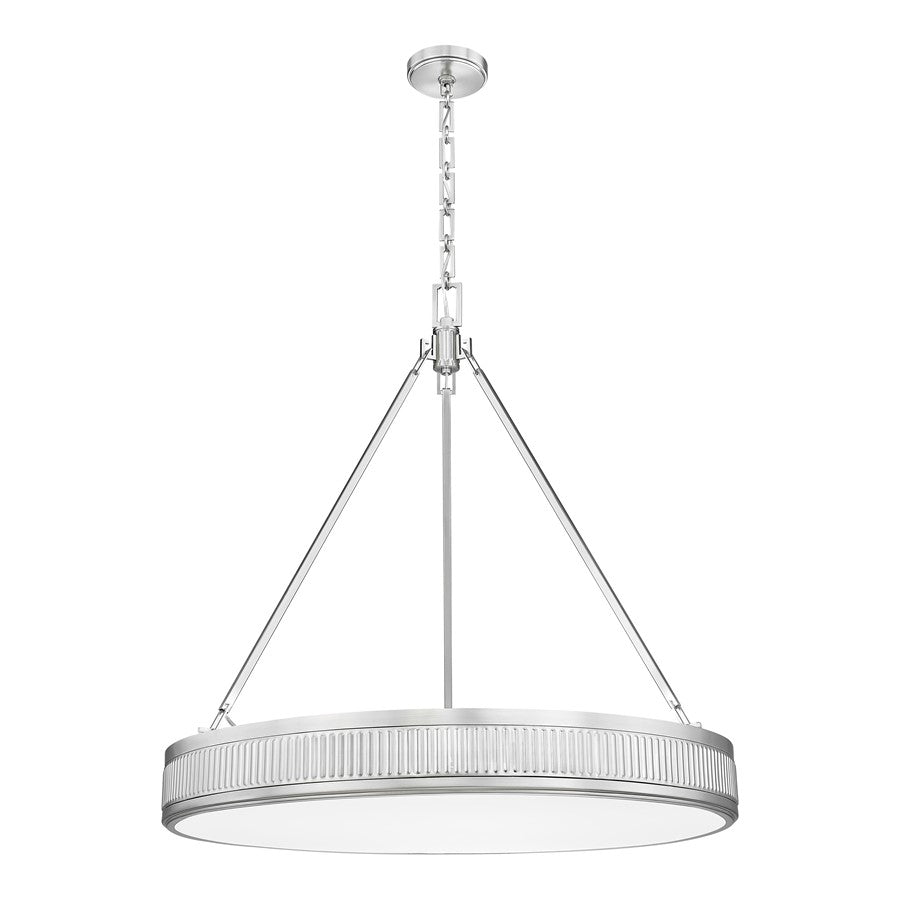 Z-Lite Quinn 3 Light 32" Pendant, Satin Nickel/White