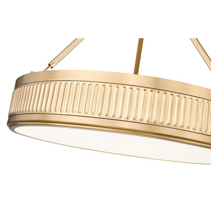 Z-Lite Quinn 3 Light Semi Flush Mount, Modern Gold/White