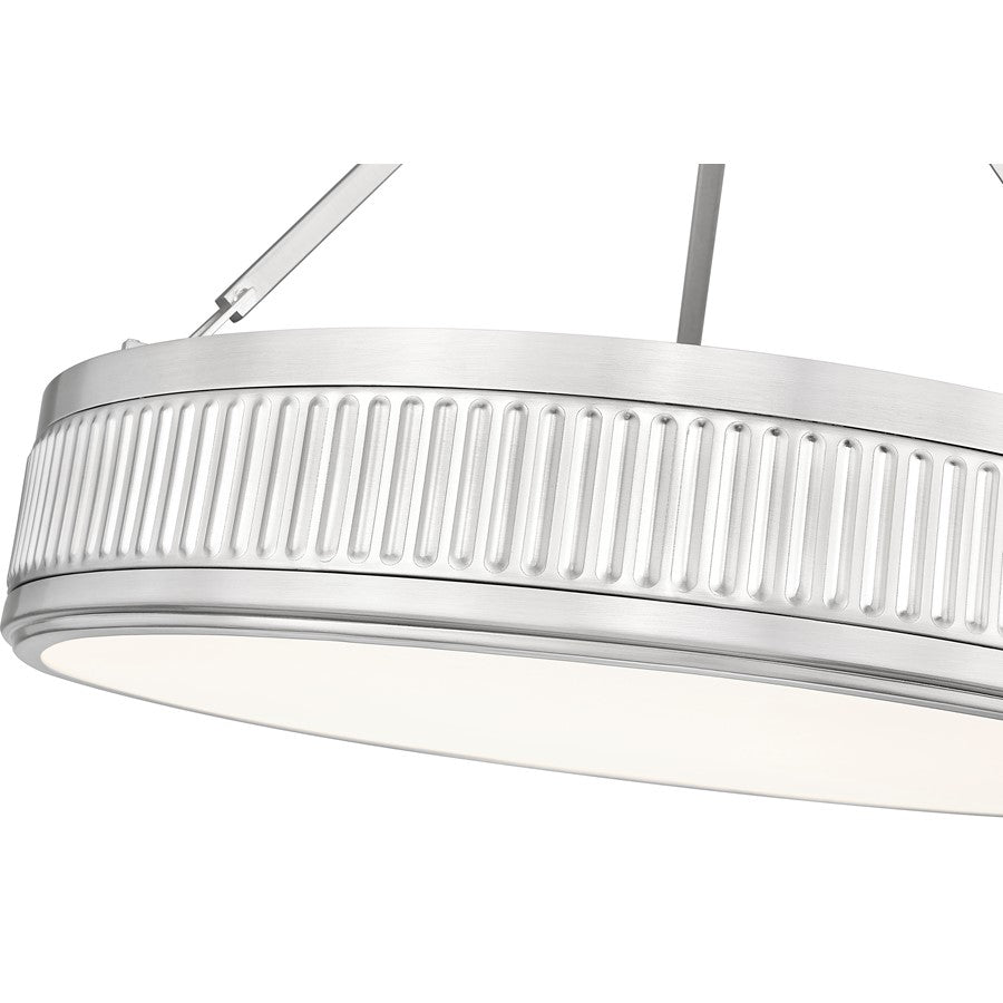 Z-Lite Quinn 3 Light Semi Flush Mount, Satin Nickel/White