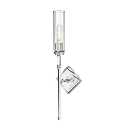 Z-Lite Esme 1 Light Wall Sconce, Brushed Nickel/Clear - 3047-1S-BN