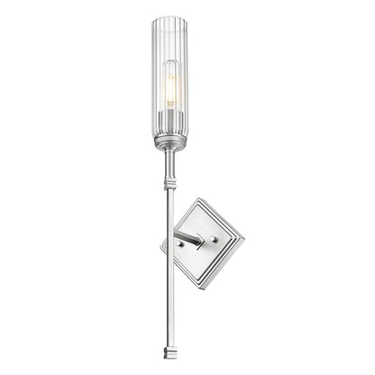 Z-Lite Esme 1 Light Wall Sconce, Brushed Nickel/Clear