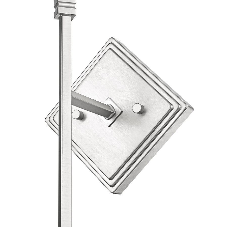 Z-Lite Esme 1 Light Wall Sconce, Brushed Nickel/Clear