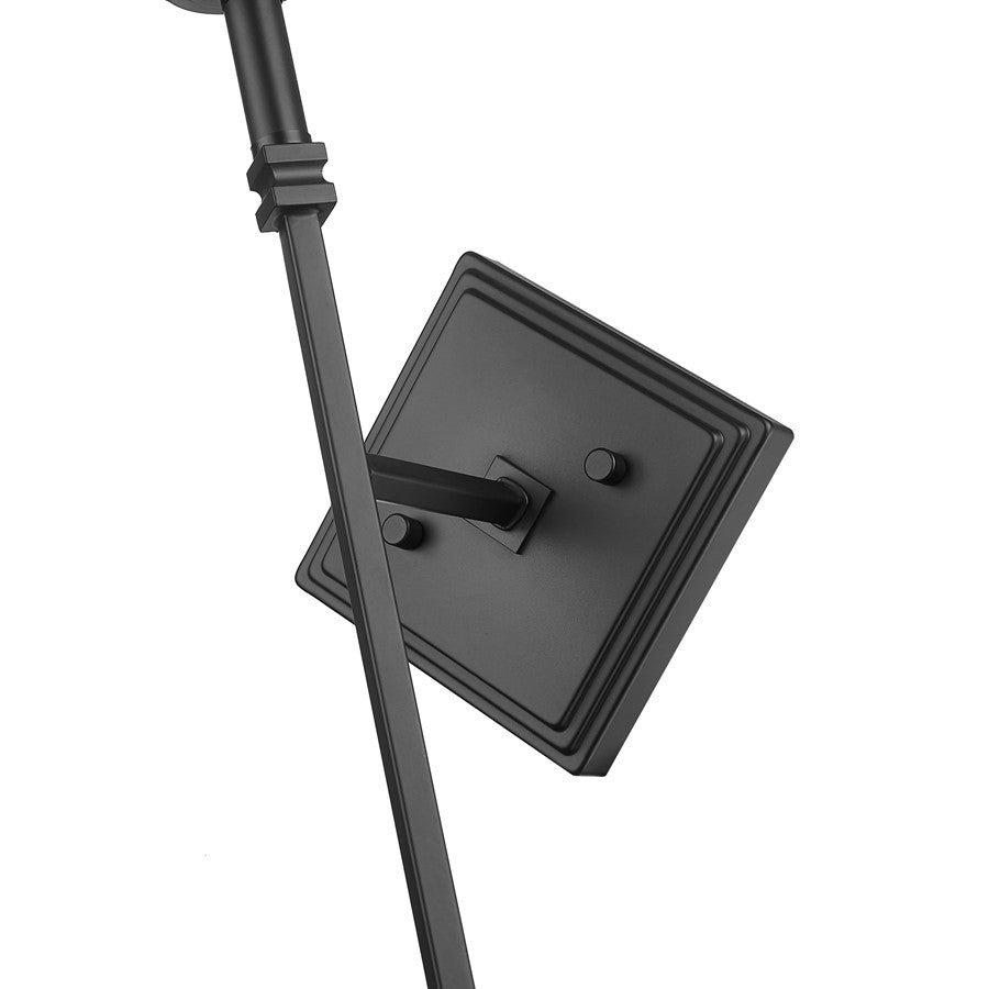 Z-Lite Esme 1 Light Wall Sconce, Matte Black/Clear