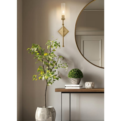 Z-Lite Esme 1 Light Wall Sconce, Modern Gold/Clear